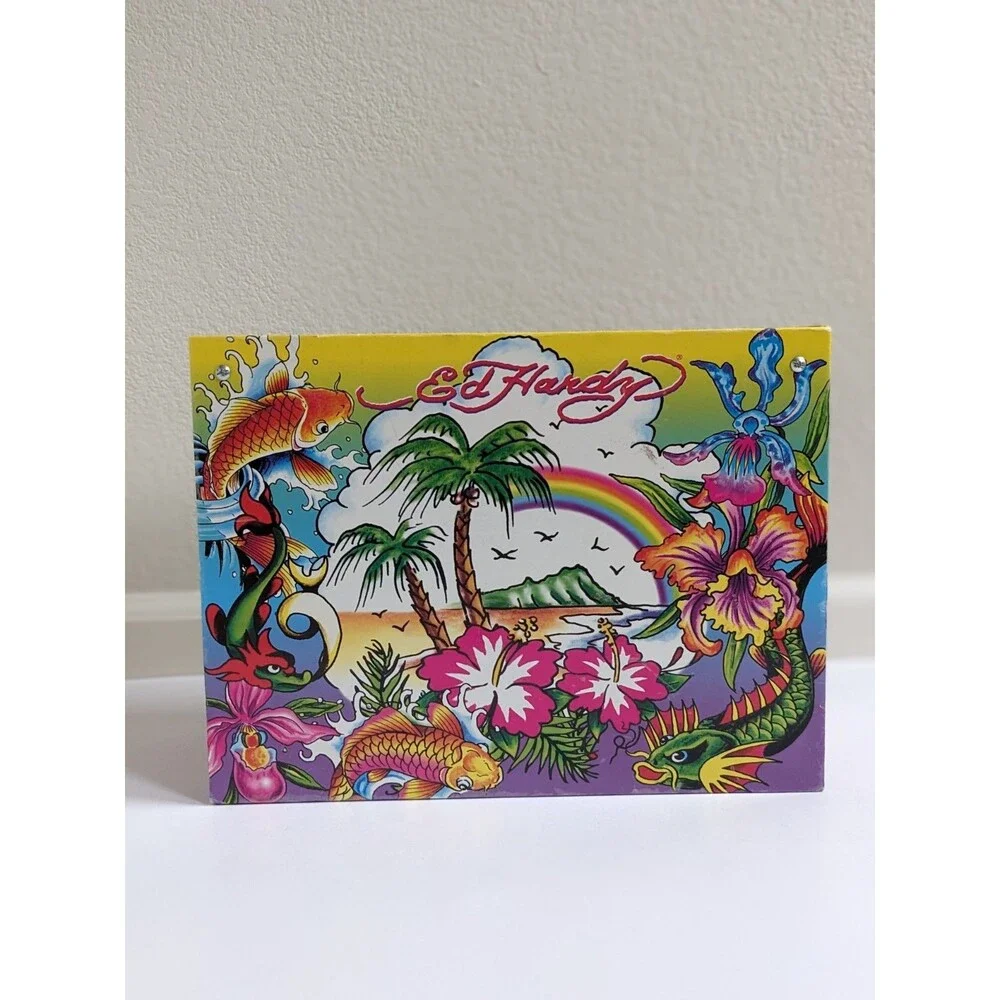 Ed Hardy‎ x Lisa Frank Hanging File Box Tropical Tattoo Art Koi Dragon Rainbow